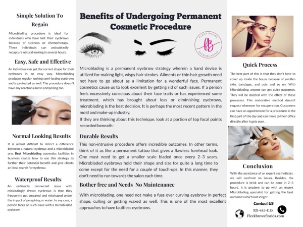 Benefits of Undergoing Permanent Cosmetic Procedure