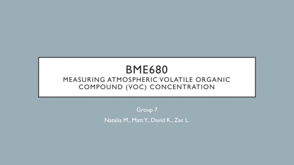 BME680 measuring  atmospheric volatile organic  compound (VOC)  concentration