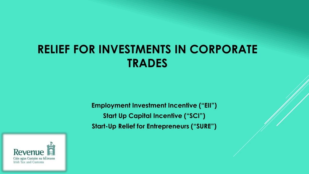 relief for investments in corporate trades