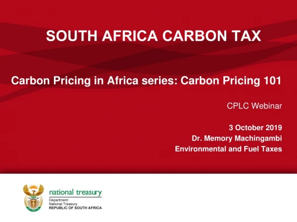 SOUTH AFRICA  CARBON TAX