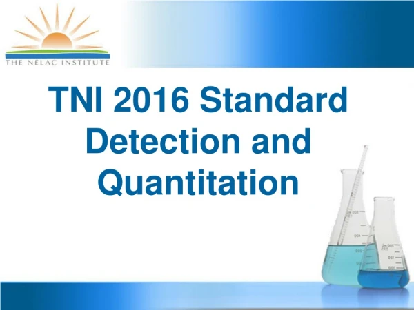 TNI 2016 Standard Detection and Quantitation