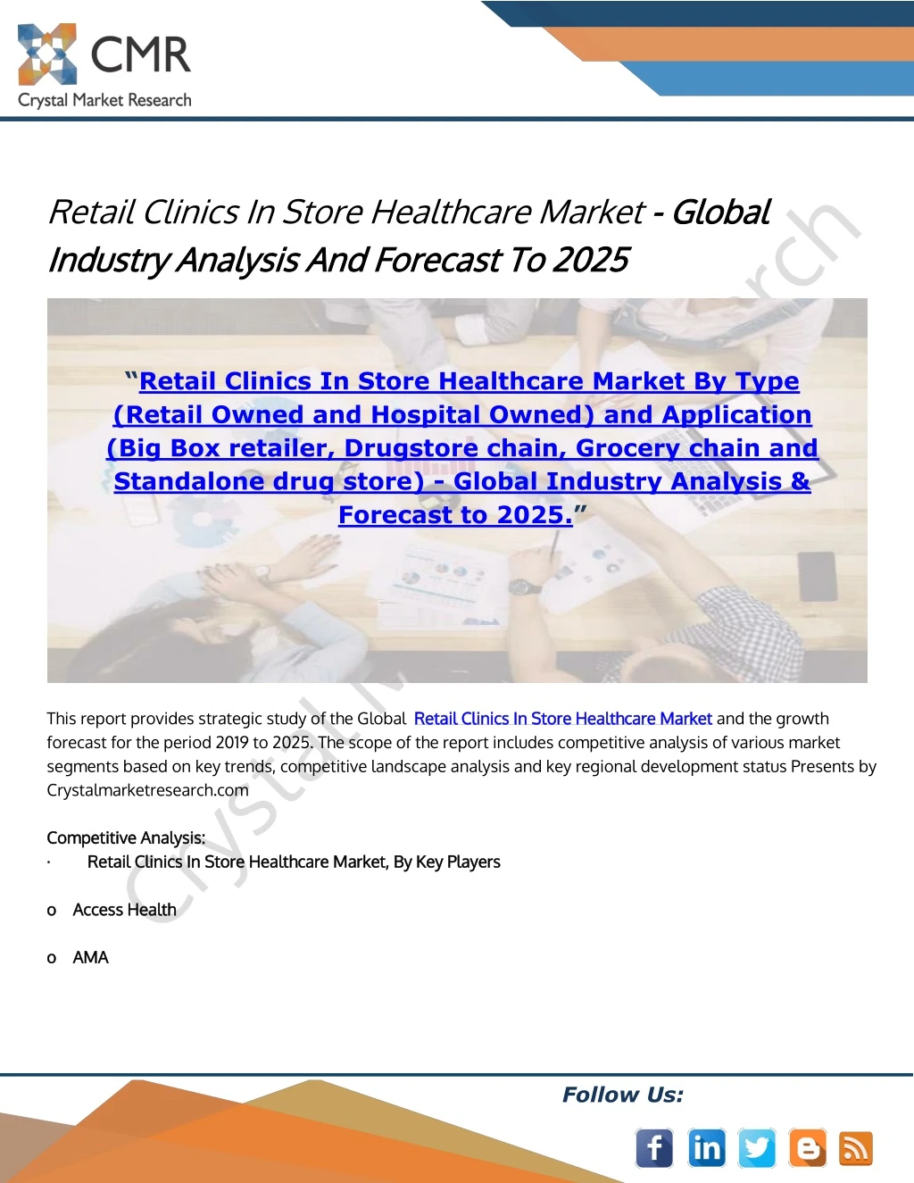 retail clinics in store healthcare market global