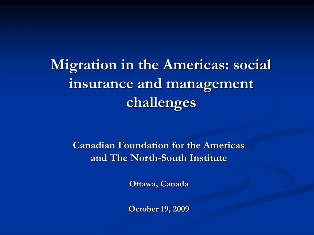 migration in the americas social insurance