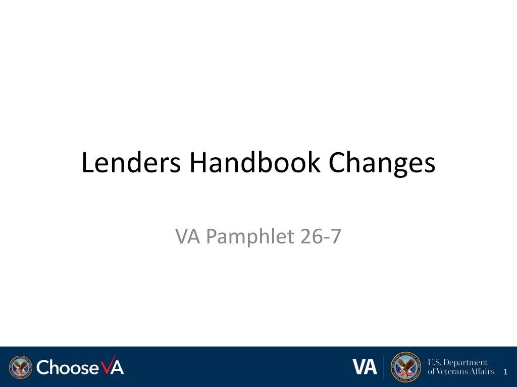 lenders handbook changes