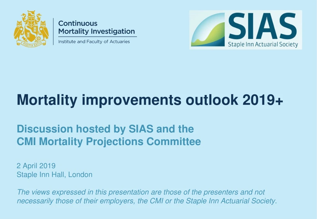 mortality improvements outlook 2019