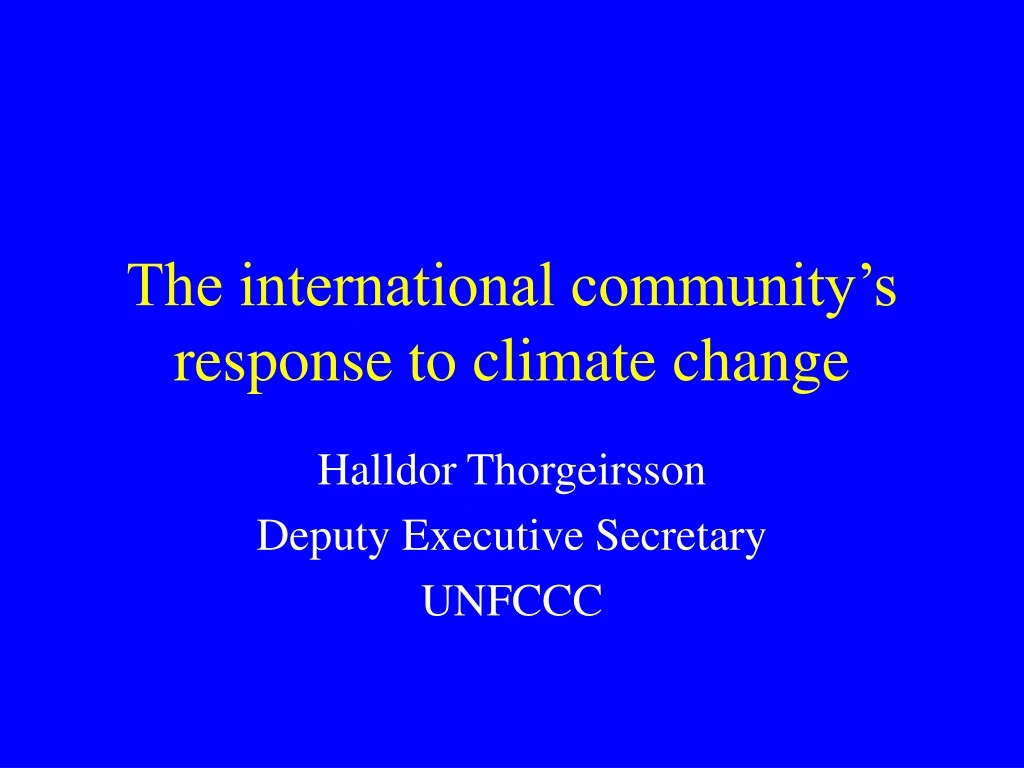 the international community s response to climate change