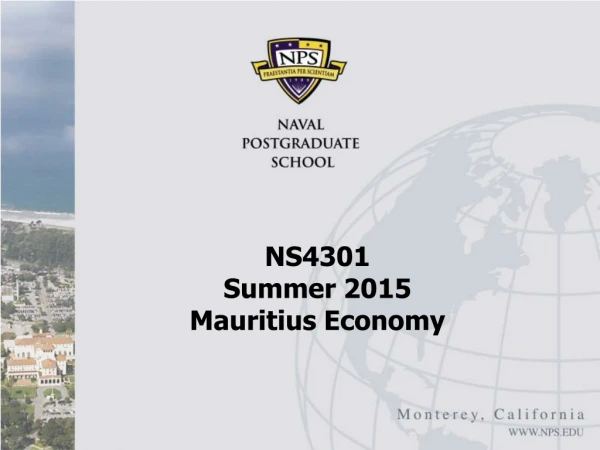 NS4301  Summer 2015 Mauritius Economy