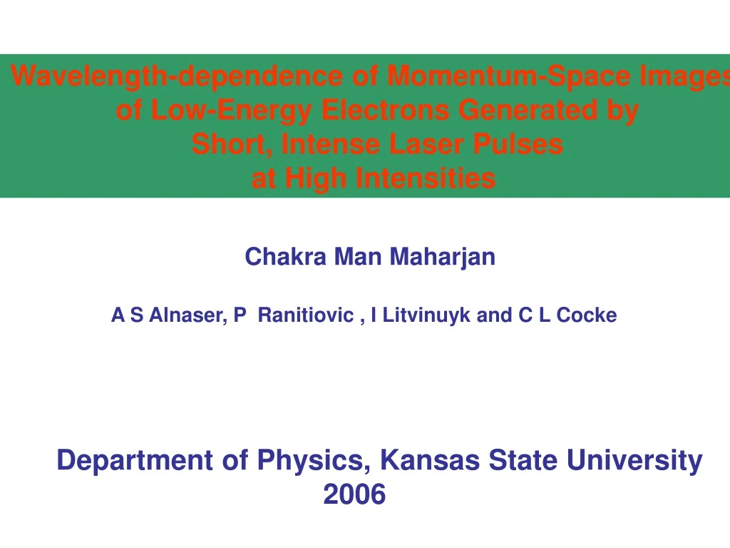 wavelength dependence of momentum space images