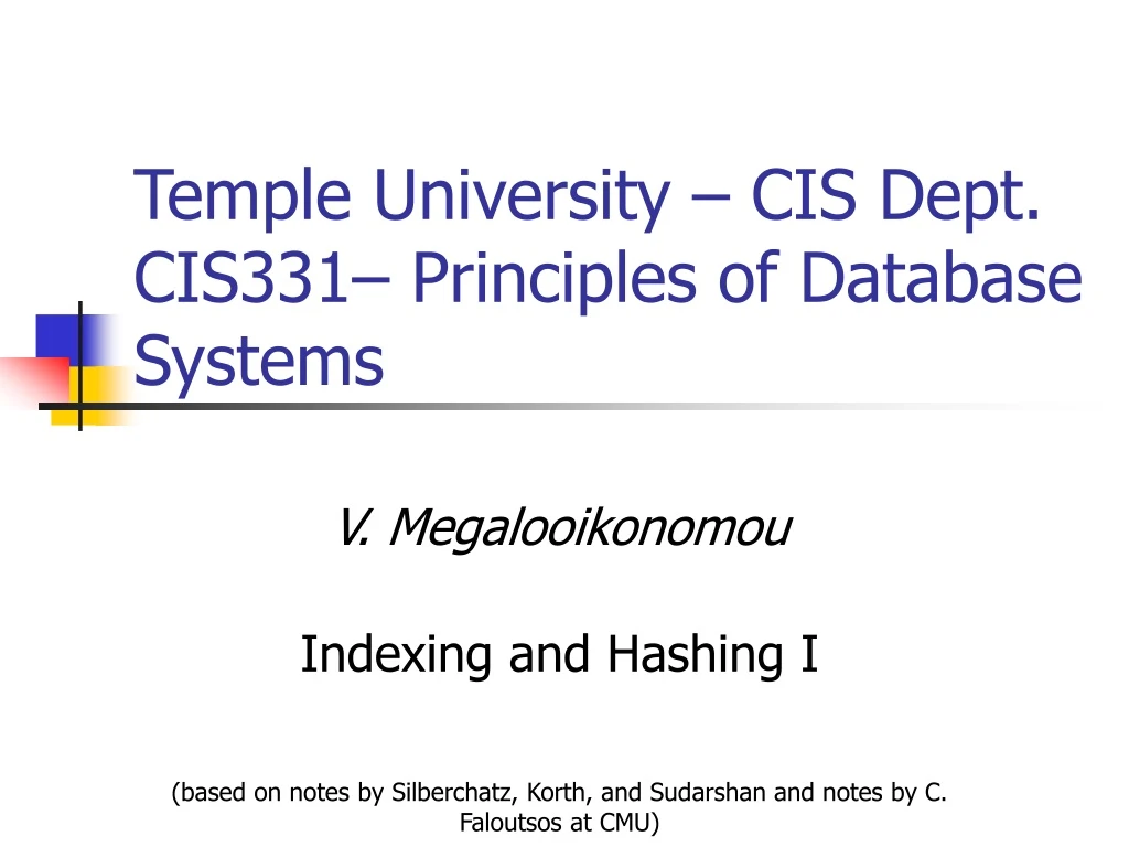 temple university cis dept cis331 principles of database systems