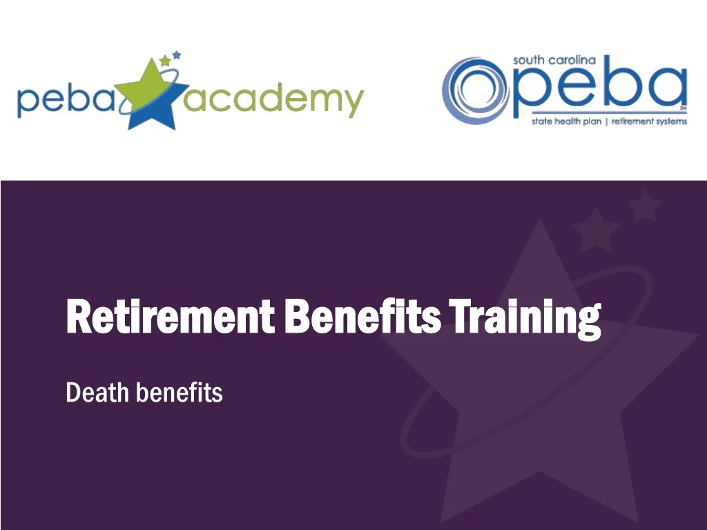 retirement benefits training