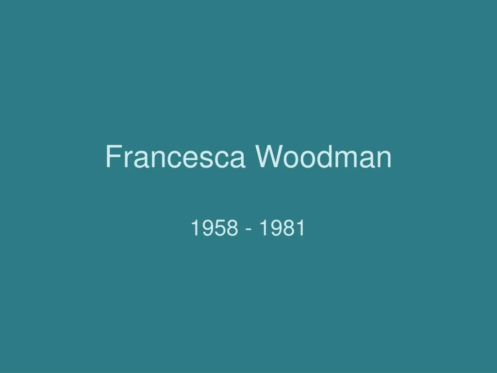 francesca woodman