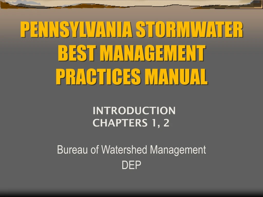 pennsylvania stormwater best management practices manual