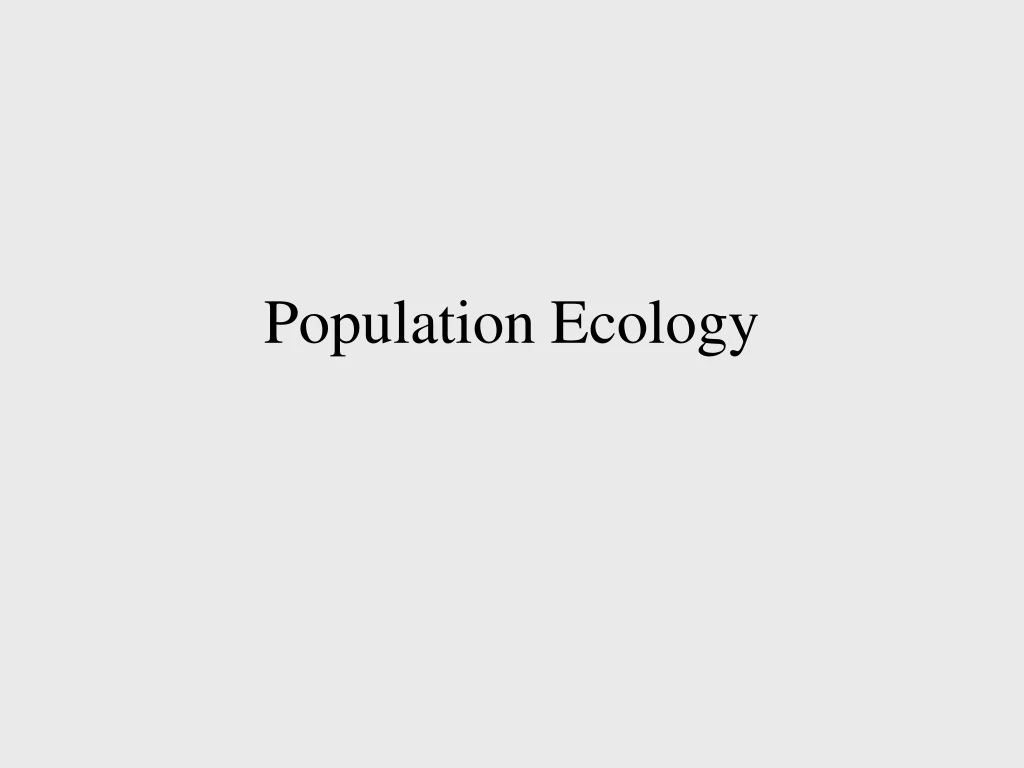 population ecology