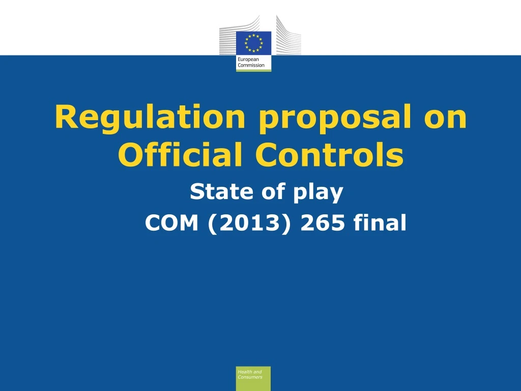 regulation proposal on official controls