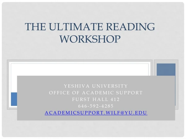 The Ultimate Reading Workshop