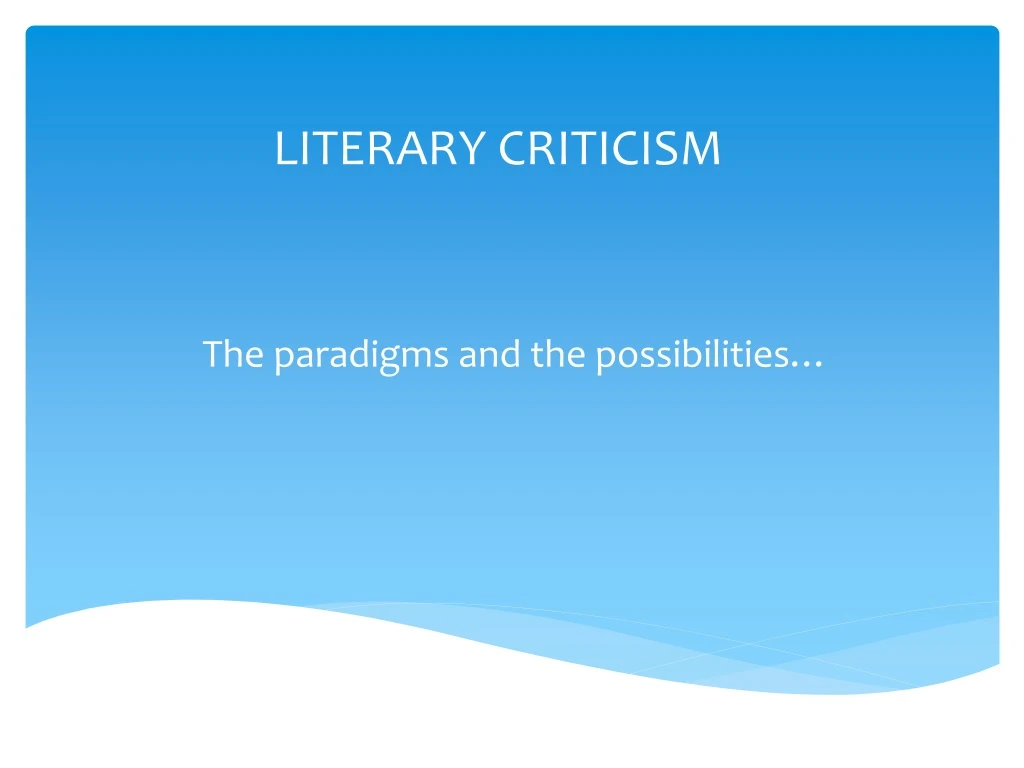 literary criticism