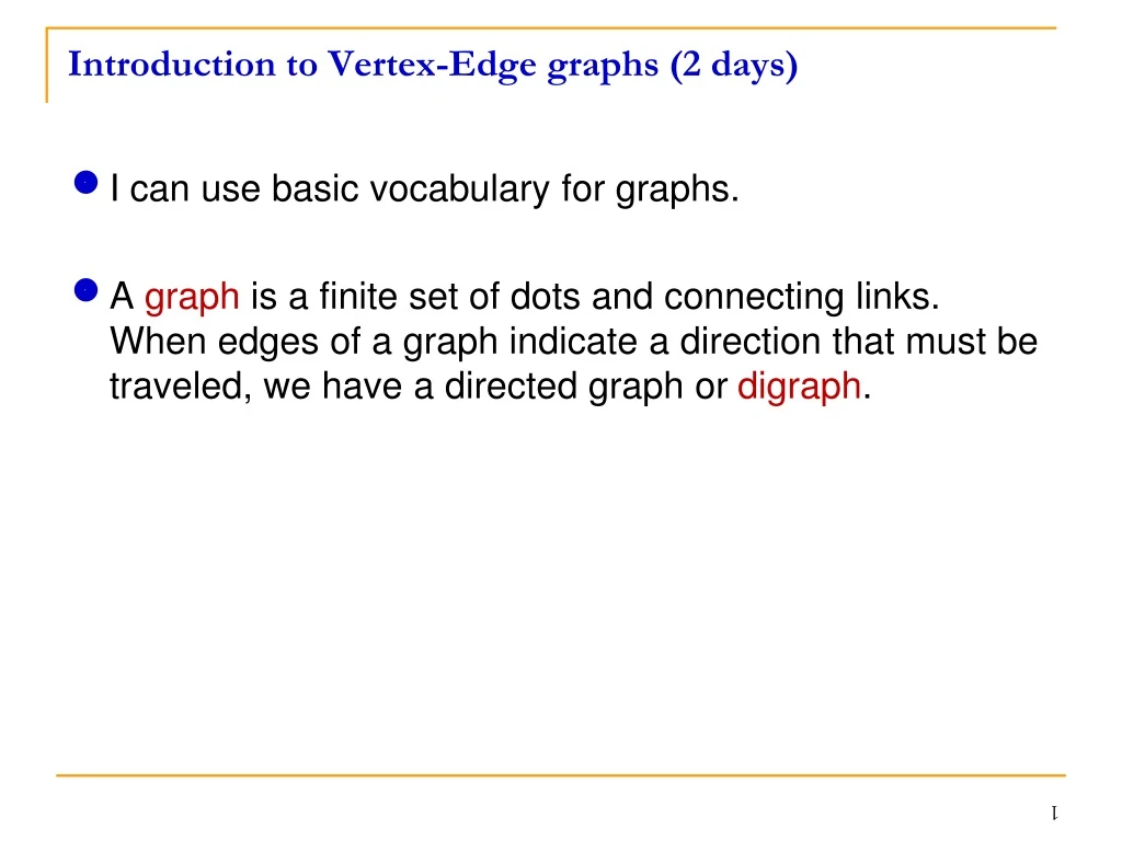 introduction to vertex edge graphs 2 days