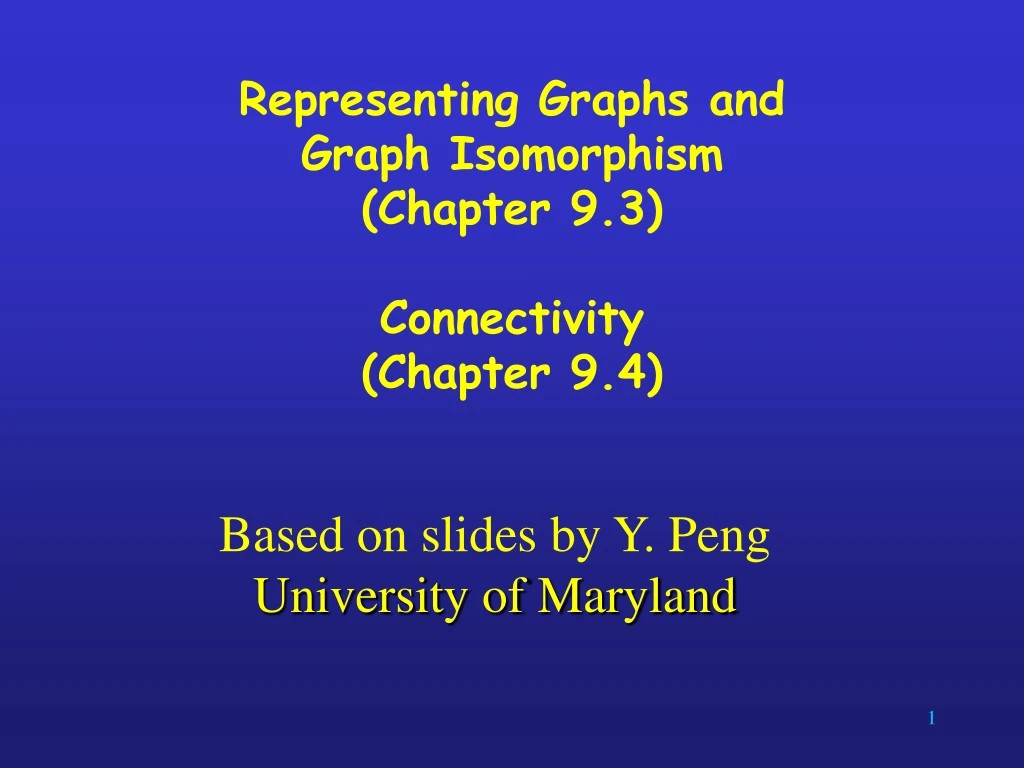 based on slides by y peng university of maryland