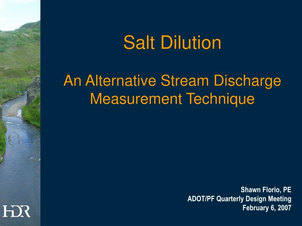 salt dilution an alternative stream discharge measurement technique