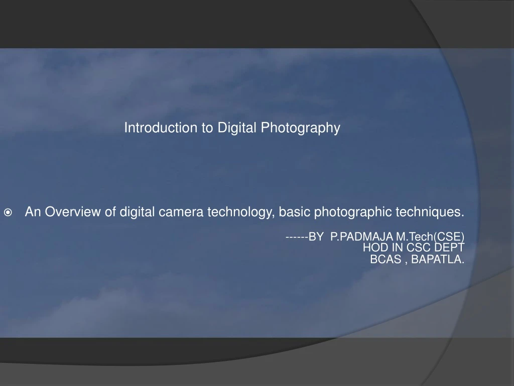 introduction to digital photography