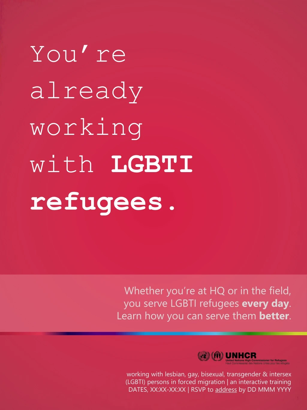 you re already working with lgbti refugees
