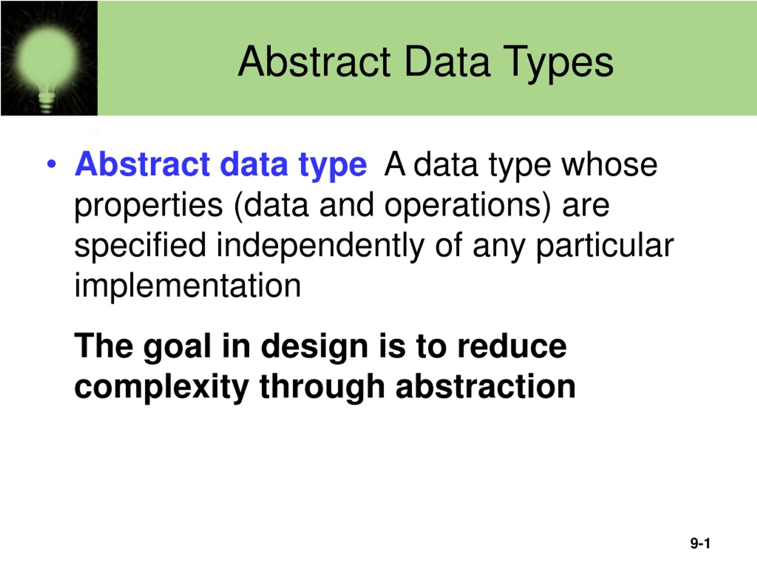 Abstract Data Types: A Comprehensive Overview - slide 1