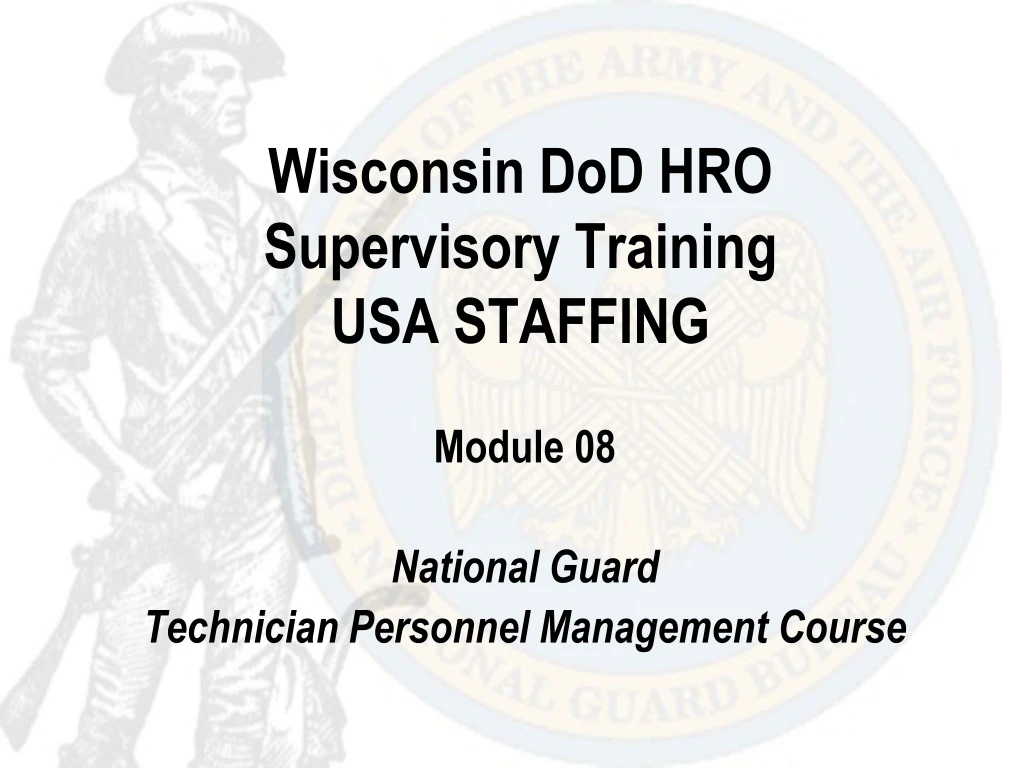 wisconsin dod hro supervisory training usa staffing