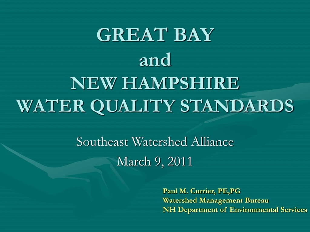 great bay and new hampshire water quality standards