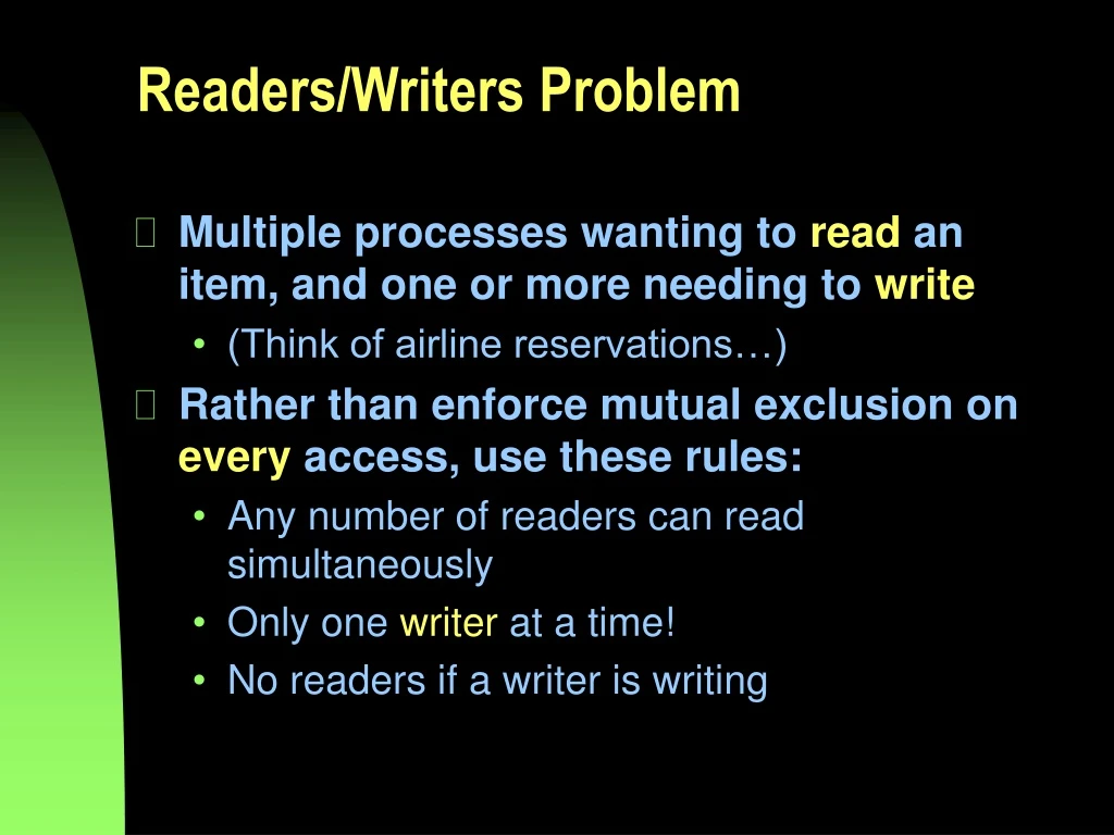 readers writers problem