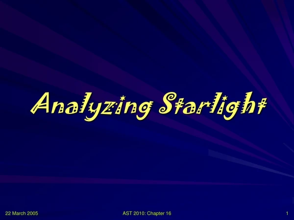 Analyzing Starlight