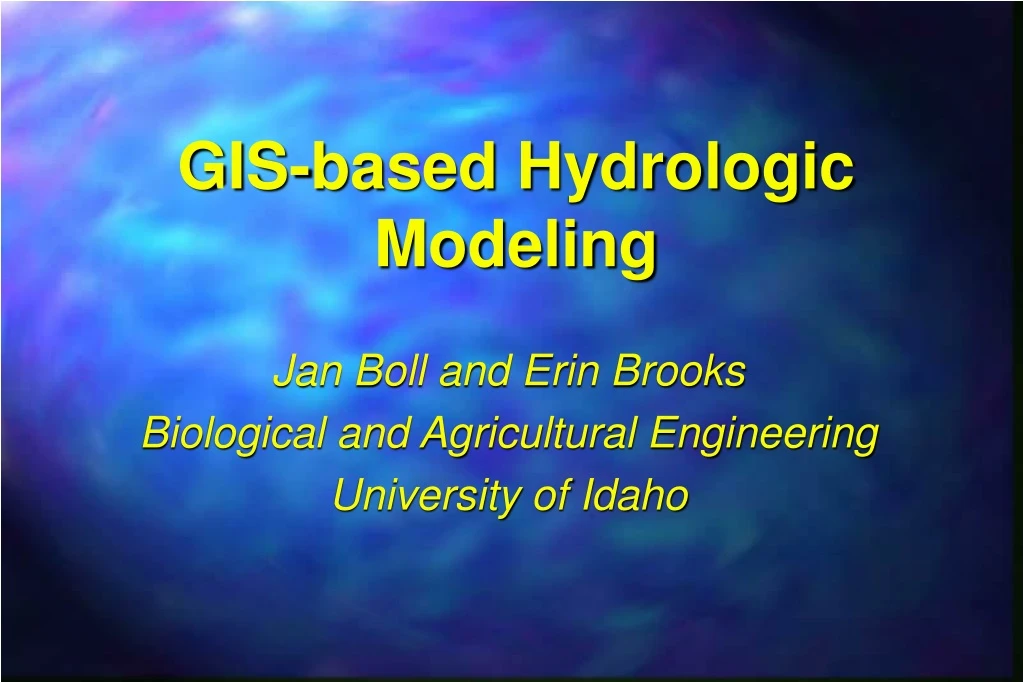 gis based hydrologic modeling
