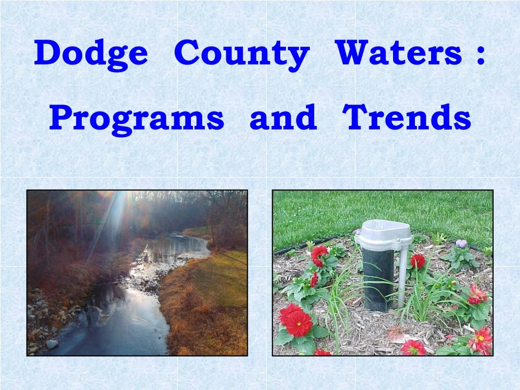 dodge county waters programs and trends