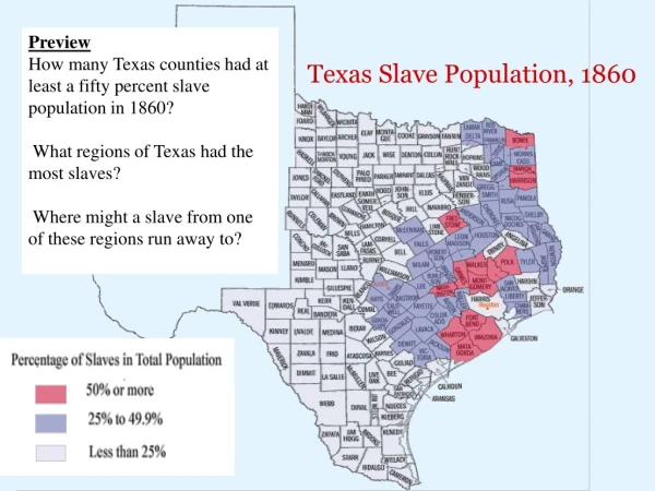 Texas Slave Population, 1860