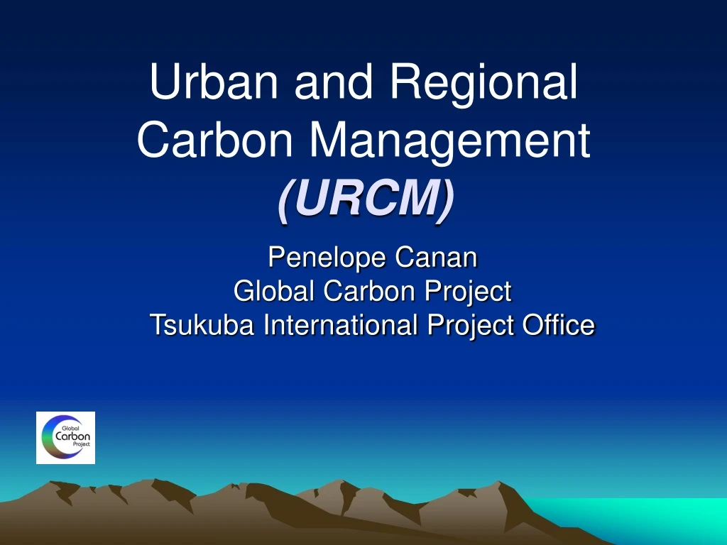 urban and regional carbon management urcm