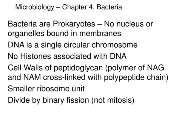 Microbiology – Chapter 4, Bacteria