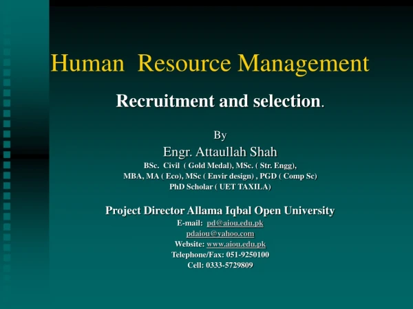 Human  Resource Management