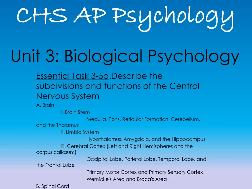 unit 3 biological psychology