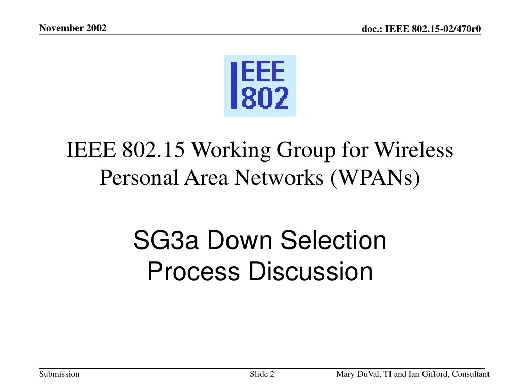 ieee 802 15 working group for wireless personal area networks wpans