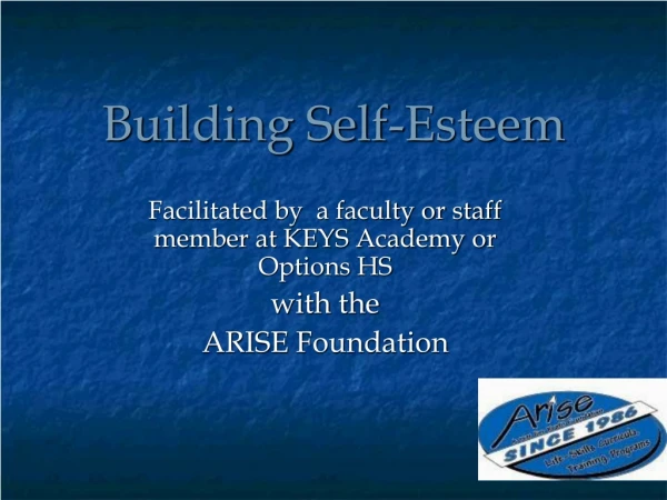 Building Self-Esteem