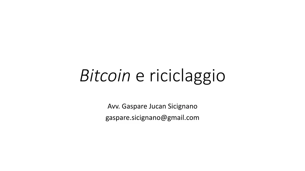 bitcoin e riciclaggio