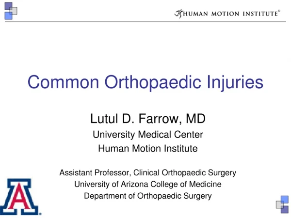 Common Orthopaedic Injuries