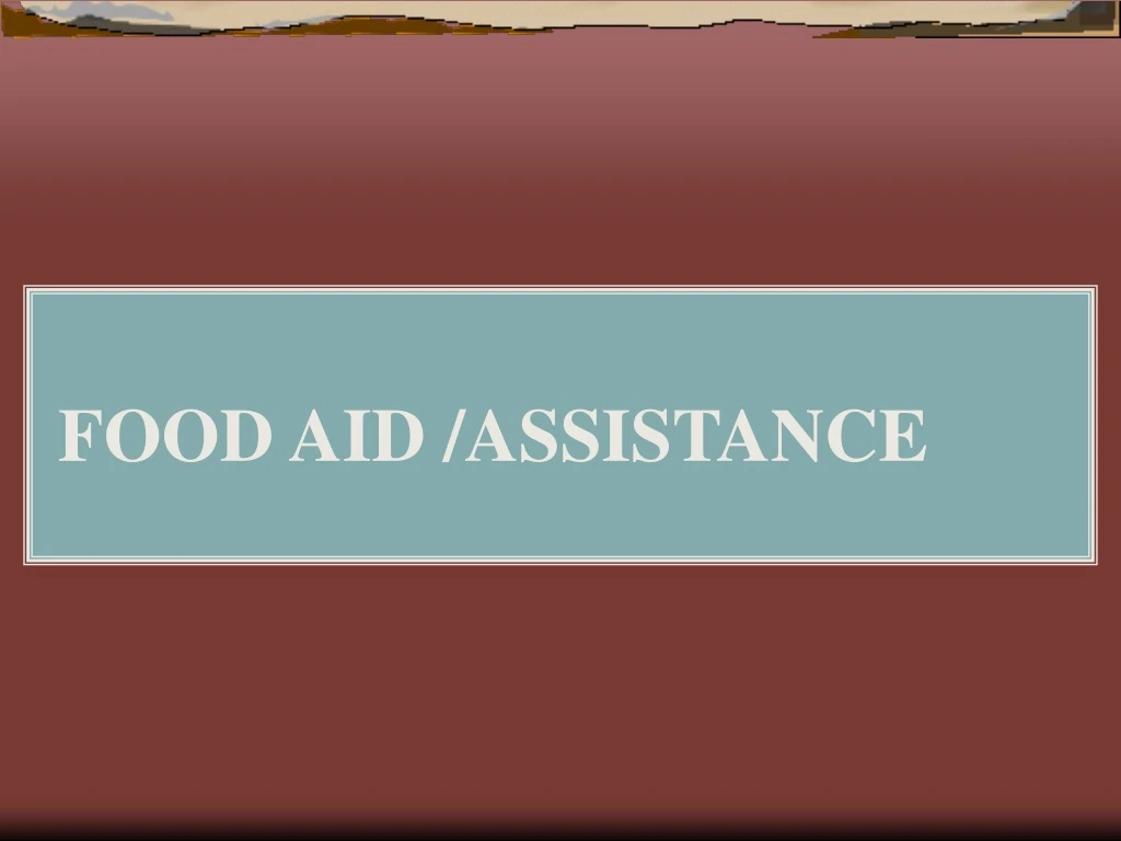 food aid assistance