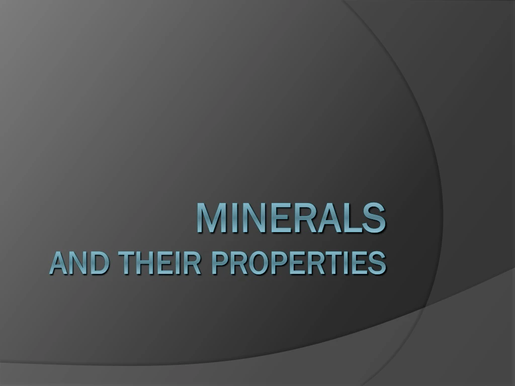 minerals and their properties