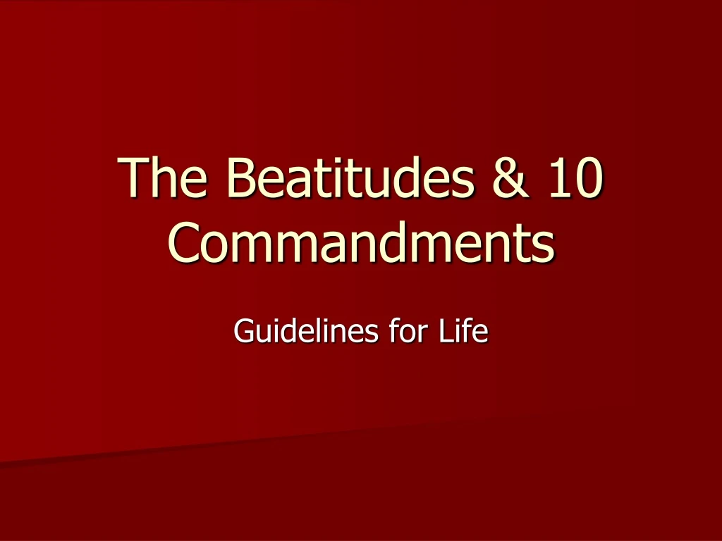 the beatitudes 10 commandments