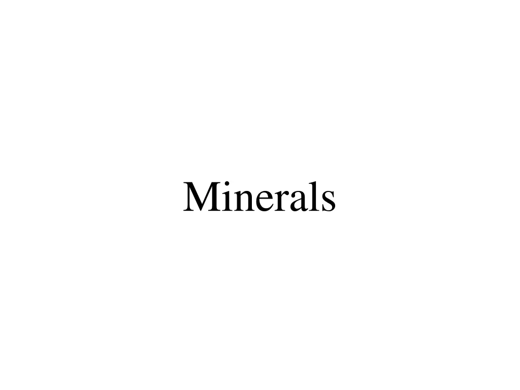 minerals