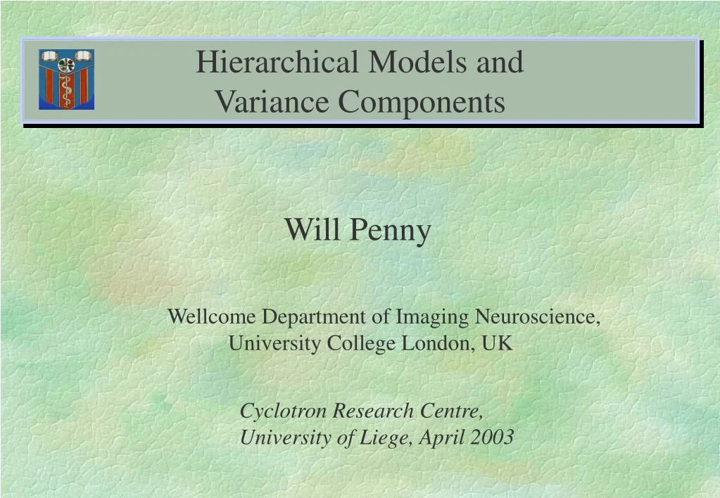 hierarchical models and variance components