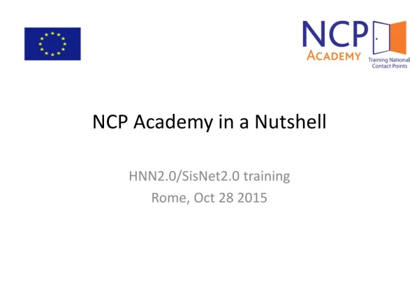 NCP Academy in a Nutshell