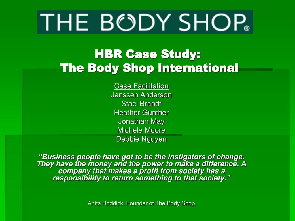 hbr case study the body shop international