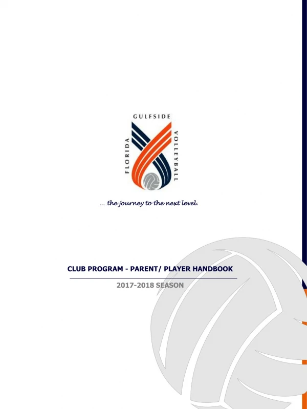 CLUB PROGRAM - PARENT/ PLAYER HANDBOOK 2017-2018 SEASON