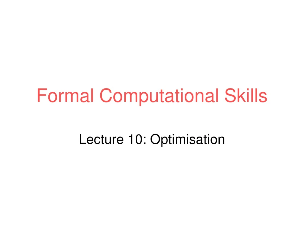 formal computational skills